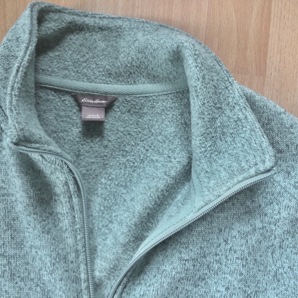 Eddie Bauer Large Zip Up Fleece jacket Teal Cozy - Picture 5 of 14